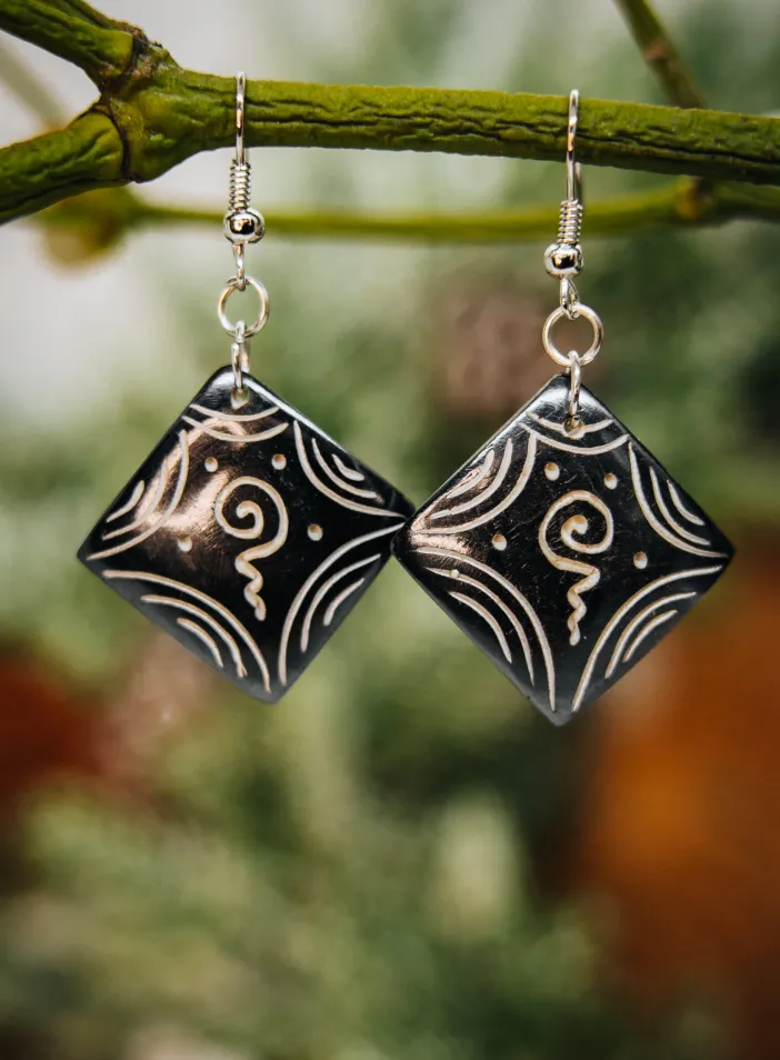 Kostěné náušnice "Vaeva" | PachaMama.cz