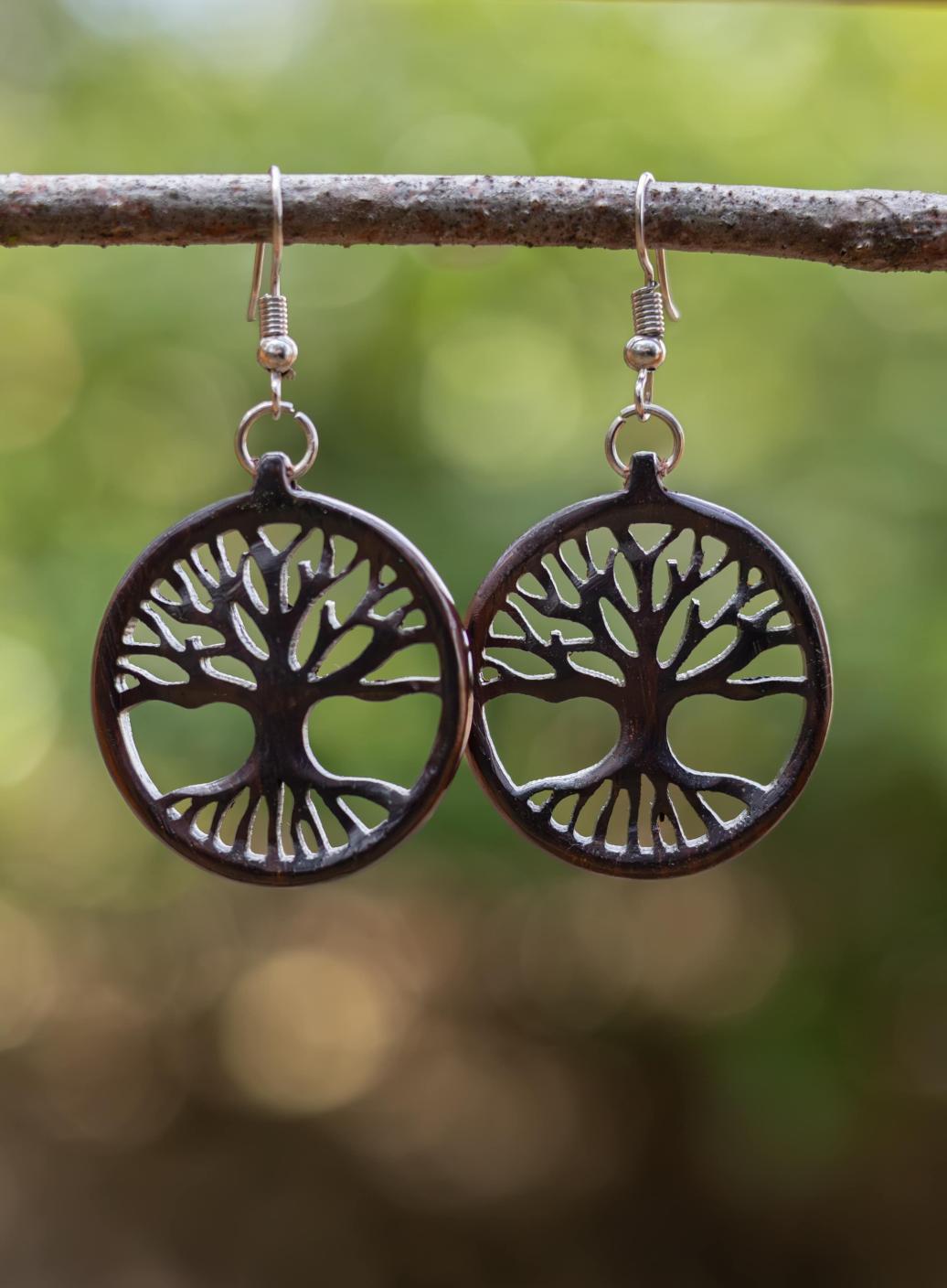 Dřevěné náušnice 