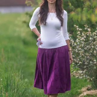 Sukně midi Pink Velvet Queen | PachaMama.cz