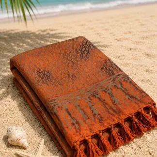 Sarong oranžovo hnědý | PachaMama.cz