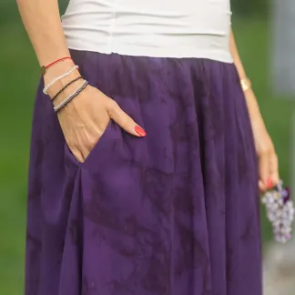 Sukně midi Purple Velvet Queen | PachaMama.cz