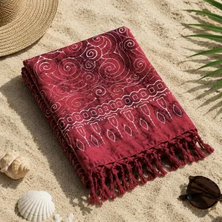 Sarong tmavě červený | PachaMama.cz