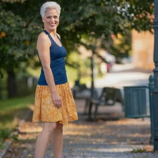 Tílko Lea s všitou braletkou, barva NAVY | PachaMama.cz