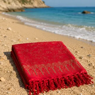 Sarong červený se spirálkami | PachaMama.cz
