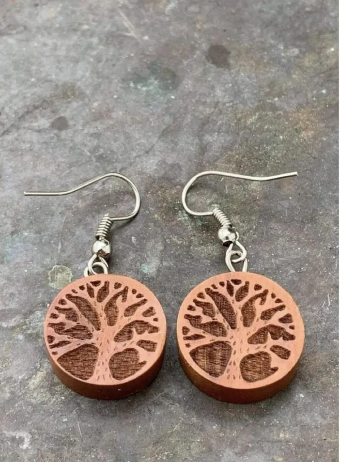 Originání dřevěné náušnice "Stromky" | PachaMama.cz