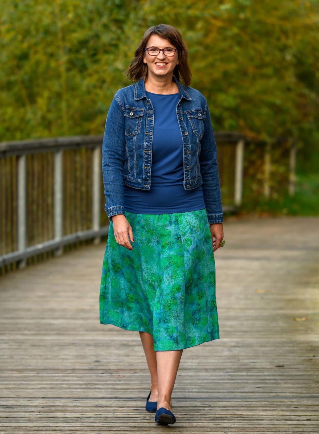 Sukně midi Mint Garden Queen | PachaMama.cz