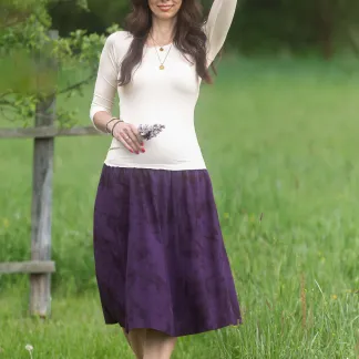 Sukně midi Purple Velvet Queen | PachaMama.cz
