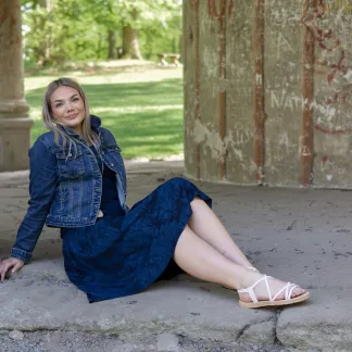 Sukně midi Blue Velvet Queen | PachaMama.cz