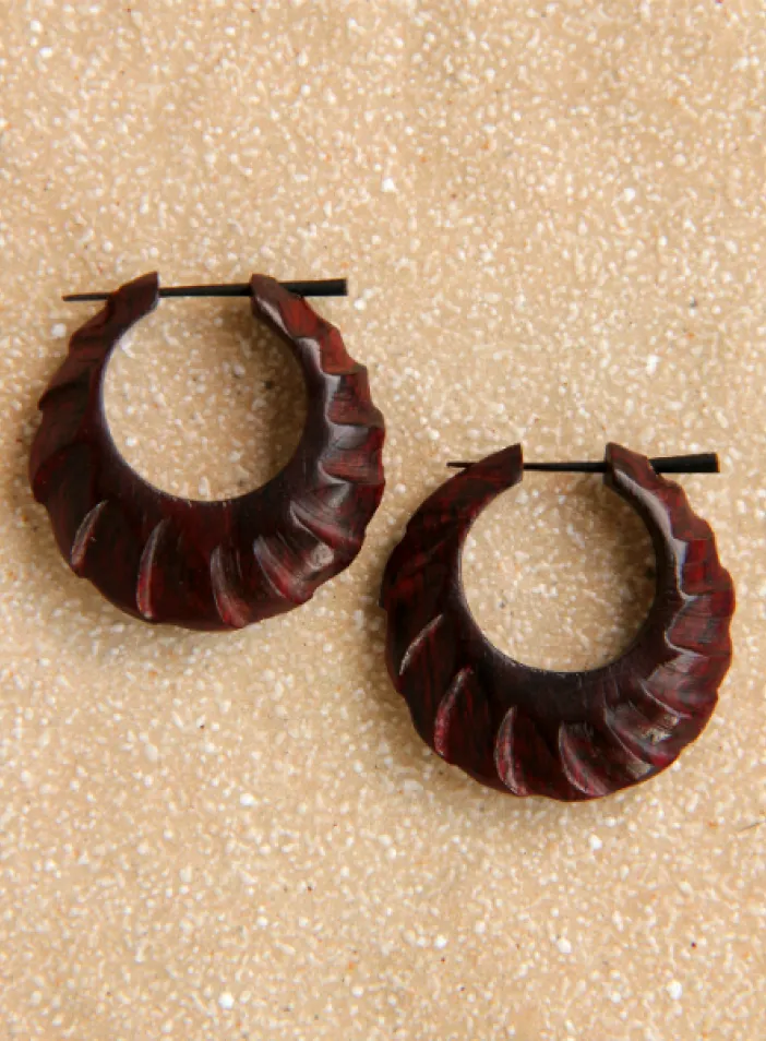 Dřevěné náušnice s tyčkou | PachaMama.cz