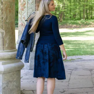 Sukně midi Blue Velvet Queen | PachaMama.cz