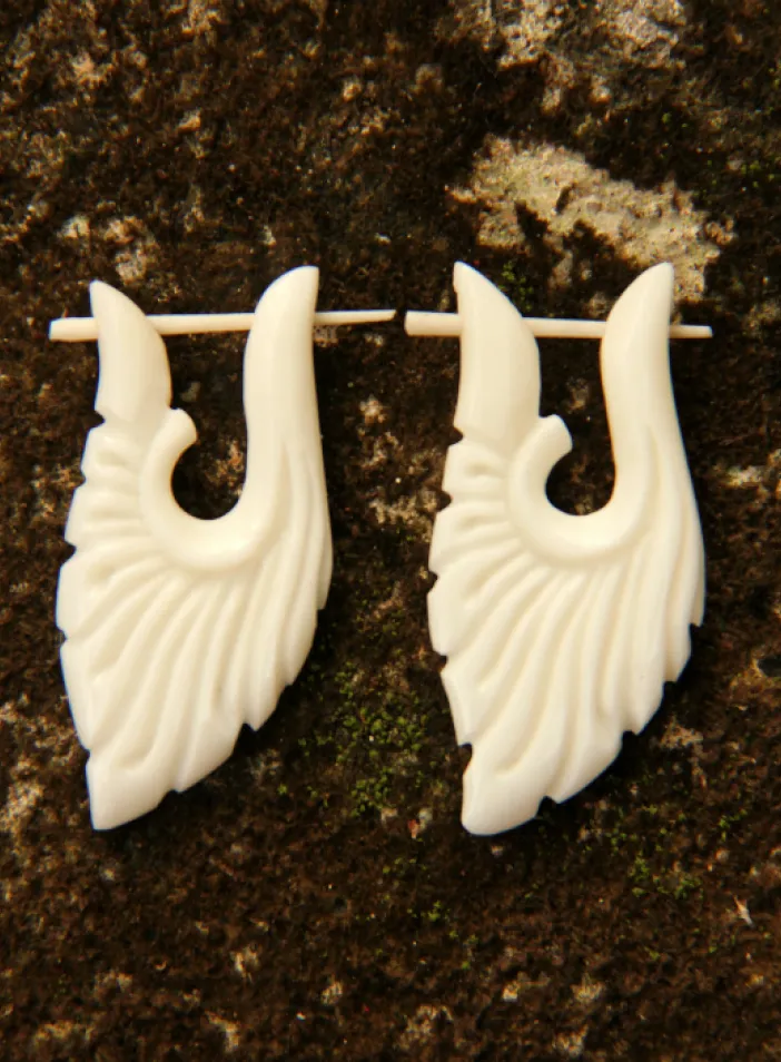 Kostěné náušnice s tyčkou | PachaMama.cz