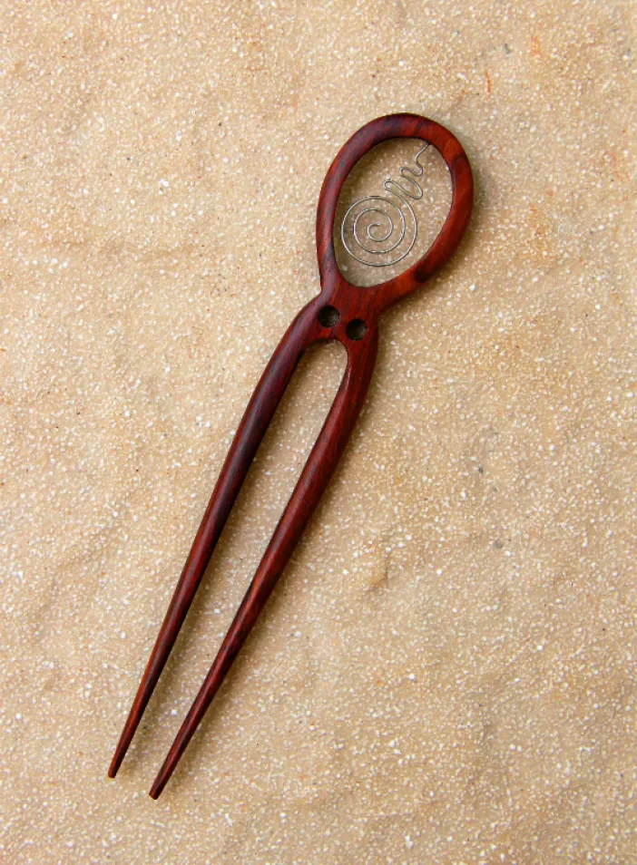 Jehlice dřevěná se spirálou, dvojitá | PachaMama.cz