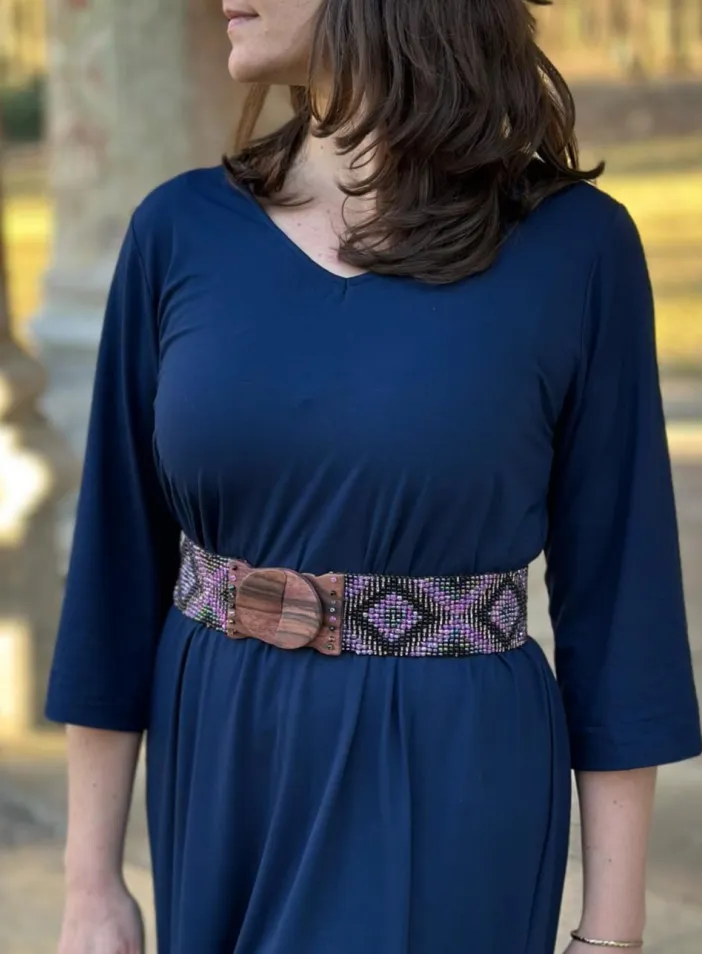 Korálkový opasek s dřevěnou přezkou | PachaMama.cz