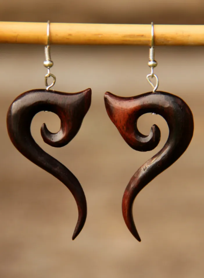 Dřevěné náušnice  | PachaMama.cz