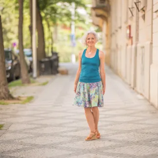 Tílko Lea s všitou braletkou, barva COSMO | PachaMama.cz