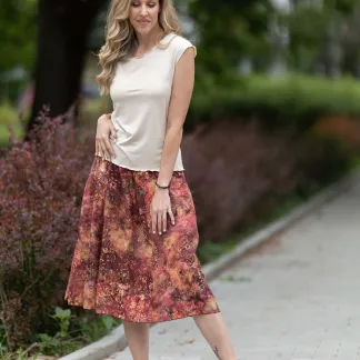 Sukně midi Autumn Poppy Queen | PachaMama.cz