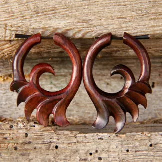 Dřevěné náušnice s tyčkou   | PachaMama.cz