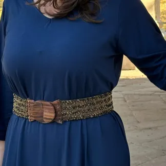 Korálkový opasek s dřevěnou přezkou | PachaMama.cz