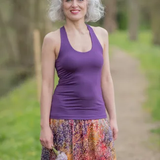 Tílko Lea s všitou braletkou, barva PURPLE | PachaMama.cz