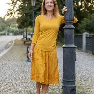 Sukně midi Yellow Velvet Queen | PachaMama.cz