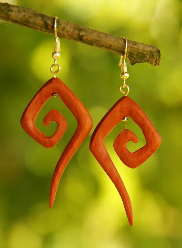 Dřevěné náušnice "Kantu" | PachaMama.cz