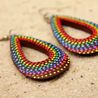 Dřevěné náušnice malované | PachaMama.cz