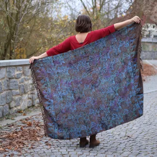 Sarong hnědý s velkými květy | PachaMama.cz