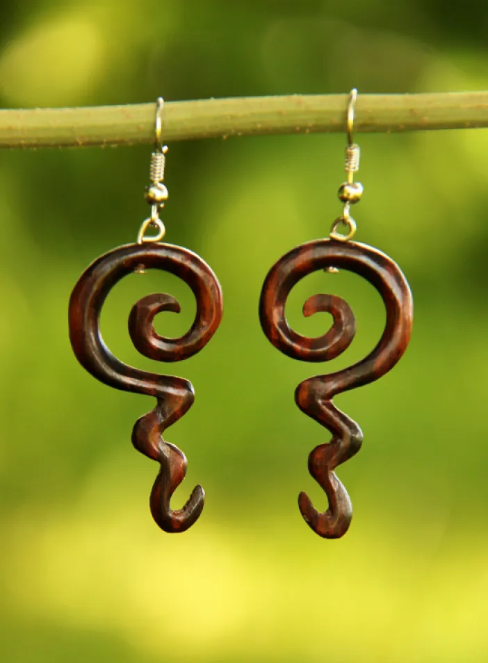 Dřevěné náušnice "Boho" | PachaMama.cz