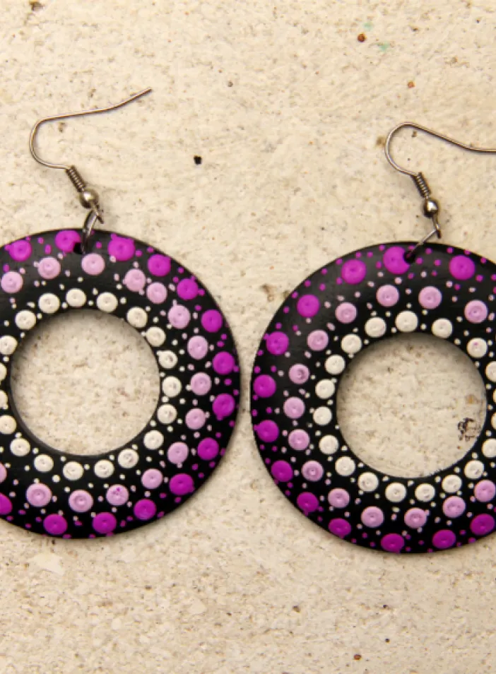 Dřevěné náušnice malované    | PachaMama.cz