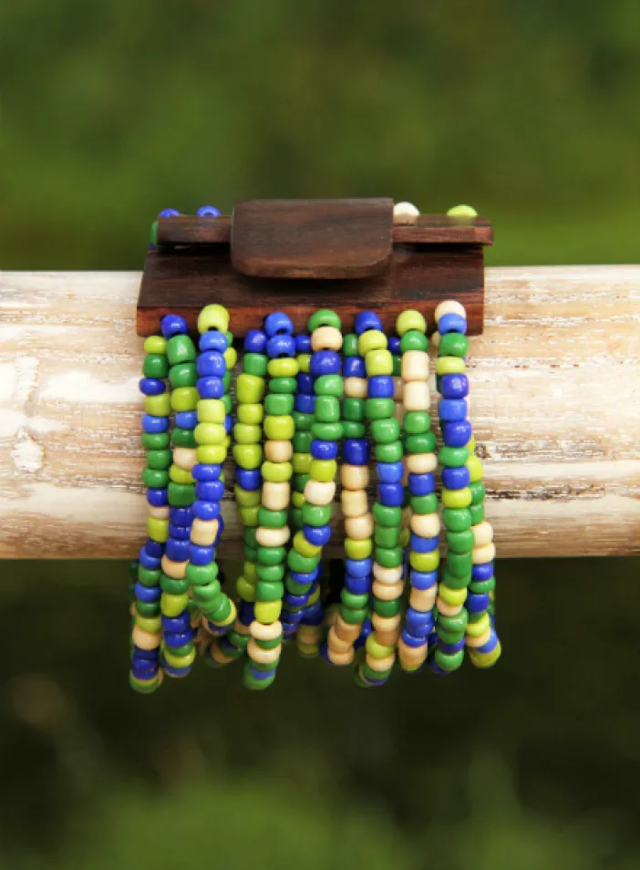 Náramek s dřevěnou přezkou  | PachaMama.cz