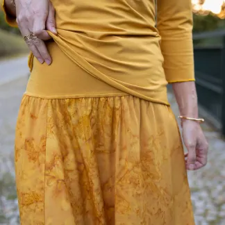 Sukně midi Yellow Velvet Queen | PachaMama.cz