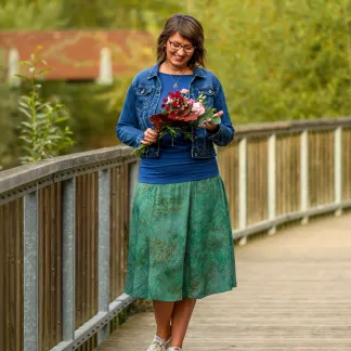 Sukně midi Green Tea | PachaMama.cz