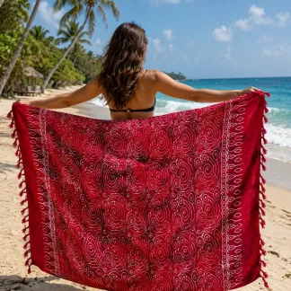 Sarong tmavě červený | PachaMama.cz