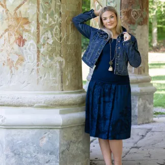 Sukně midi Blue Velvet Queen | PachaMama.cz