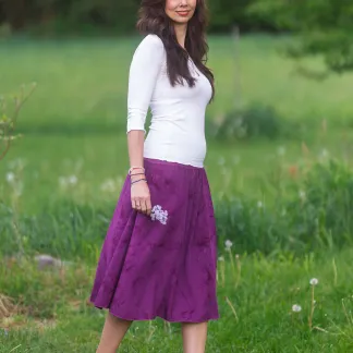 Sukně midi Pink Velvet Queen | PachaMama.cz