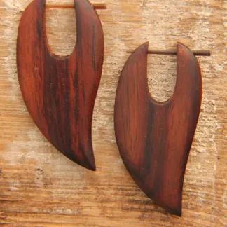 Dřevěné náušnice s tyčkou | PachaMama.cz