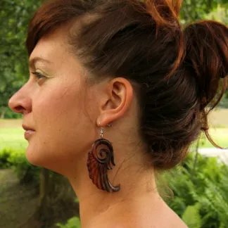 Originální dřevěné náušnice 