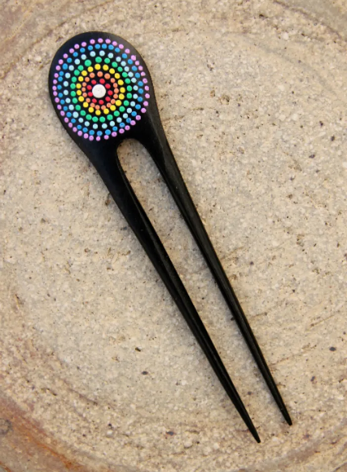 Jehlice dřevěná, duhová, malovaná  | PachaMama.cz