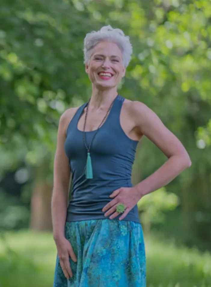 Tílko Lea s všitou braletkou, barva DK TEAL | PachaMama.cz