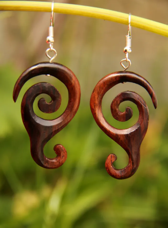 Dřevěné náušnice "Baraka" | PachaMama.cz