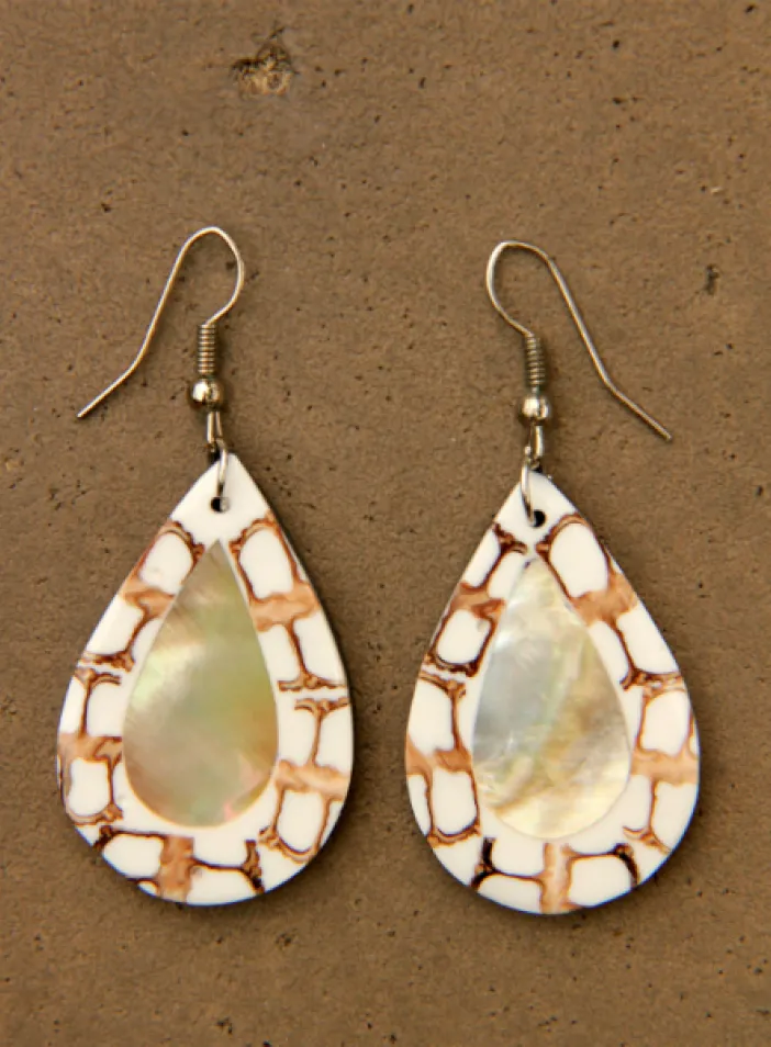 Náušnice z perleti a mušloviny, slzy | PachaMama.cz