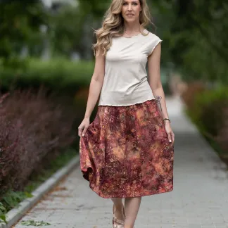 Sukně midi Autumn Poppy Queen | PachaMama.cz