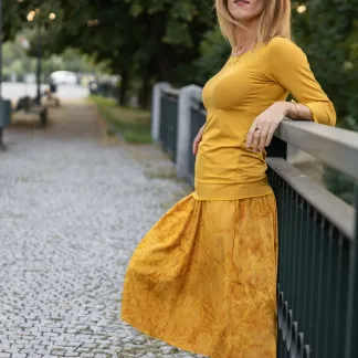 Sukně midi Yellow Velvet Queen | PachaMama.cz