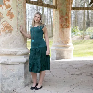 Sukně midi Green Velvet Queen | PachaMama.cz