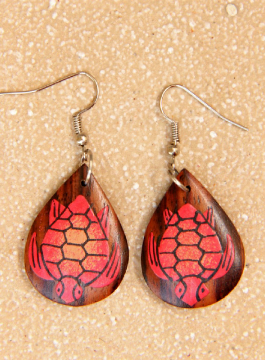 Dřevěné náušnice malované  | PachaMama.cz