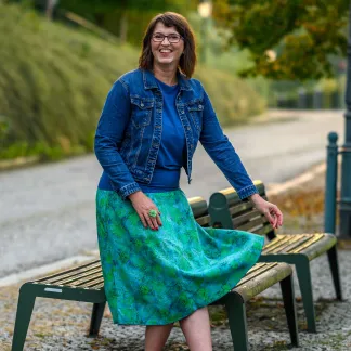 Sukně midi Mint Garden Queen | PachaMama.cz