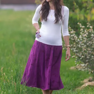 Sukně midi Pink Velvet Queen | PachaMama.cz