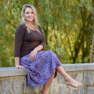 Sukně midi Plum Peony Queen | PachaMama.cz