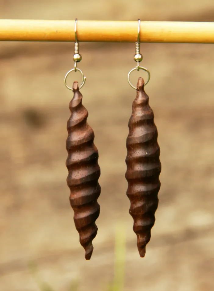 Dřevěné náušnice | PachaMama.cz