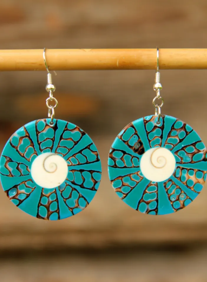 Náušnice modrá mušle | PachaMama.cz